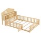 preview thumbnail 8 of 39, Full Size Plywood Montessori Floor Bed with Bookcases, Blackboards, Guard rails, Solid Wood Floor Beds and Storage Headboards