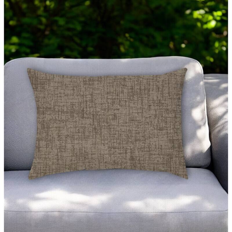 14" X 20" Taupe Indoor Outdoor Throw Pillow - Taupe