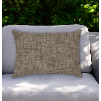 14" X 20" Taupe Indoor Outdoor Throw Pillow