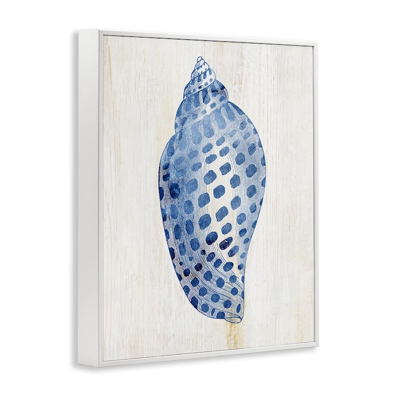 Stupell Spotted Blue Cowrie Shell Framed Giclee Art Design By Susan Arnot