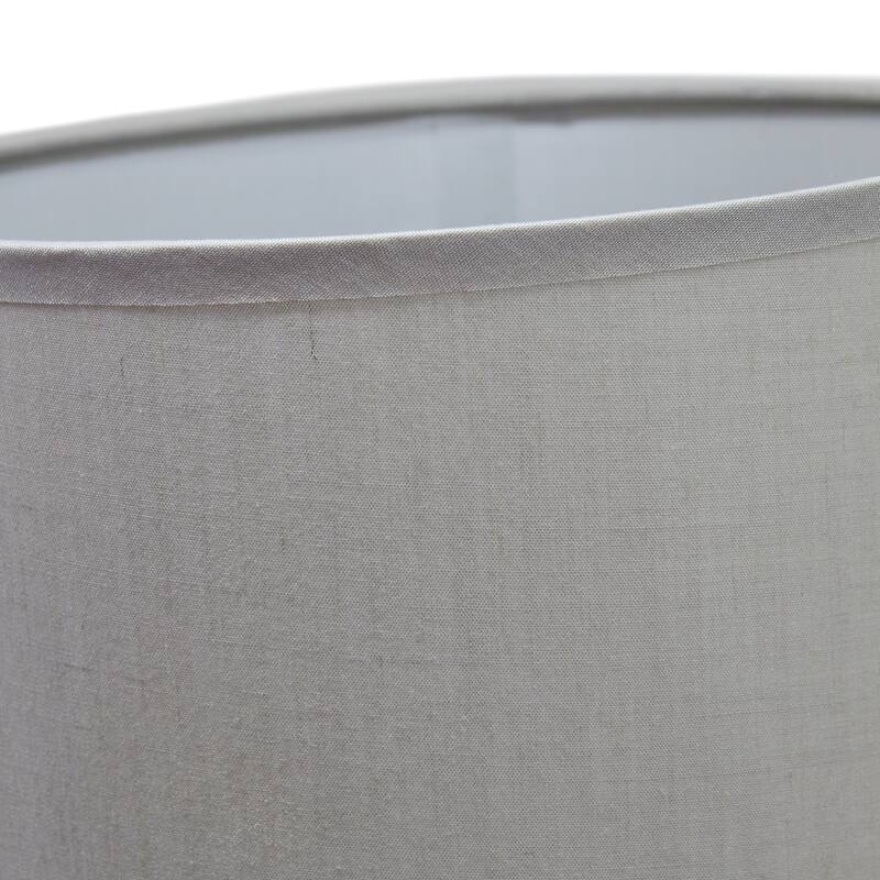 Tribal Style Hand Painted Ceramic Table Lamp with Drum Shade - 17" - Gray