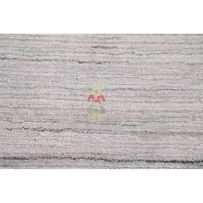 Striped Gabbeh Oriental Area Rug Handmade Wool Carpet - 8'9"x 11'9"