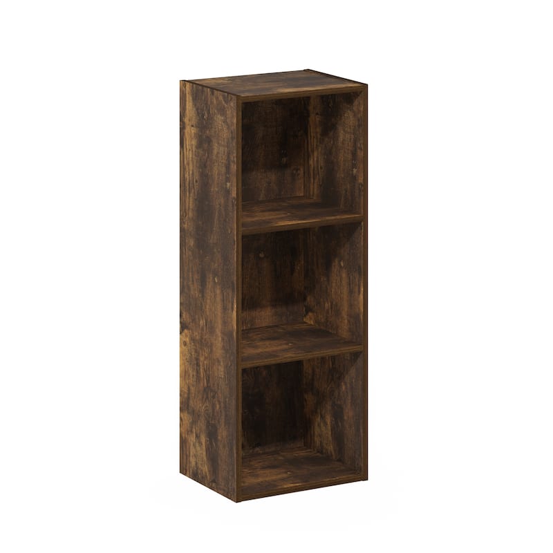 Furinno Pasir 3-Tier No Tool Assembly Open Shelf Bookcase - Amber Pine