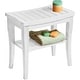 preview thumbnail 10 of 27, Bamboo Shower Bench Spa Stool - Wood 2-Tier Seat, Foot Rest Shaving Stool with Non-Slip Feet + Storage Shelf