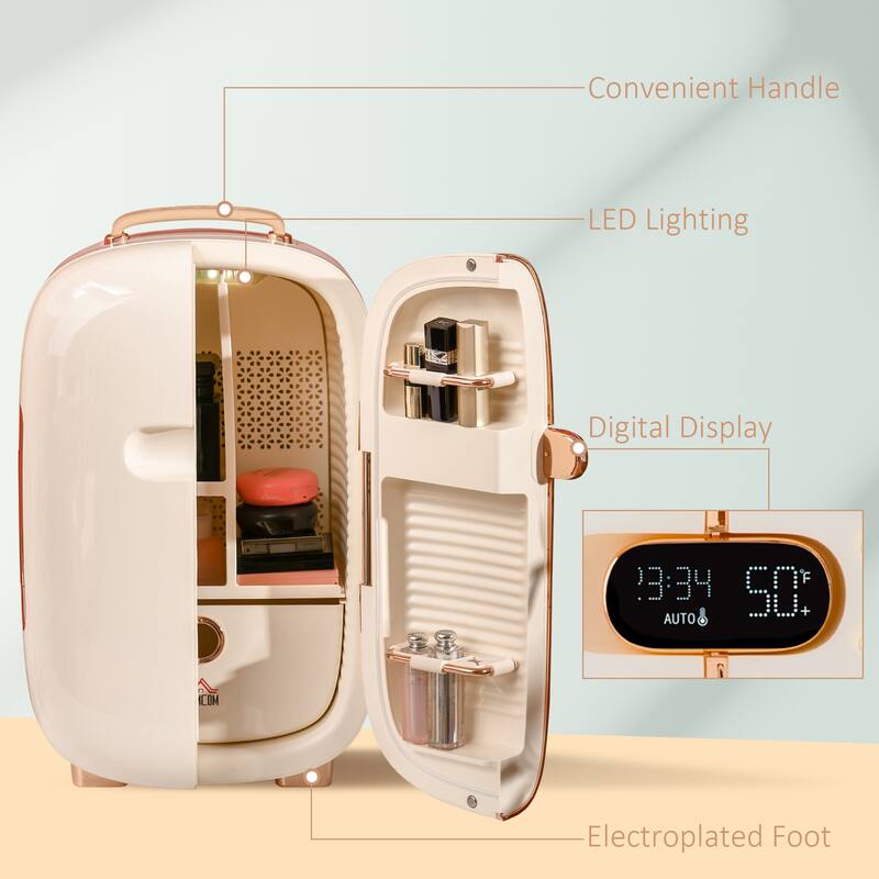 HOMCOM 12 L Portable Mini Makeup Fridge for Skincare - N/A