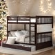 preview thumbnail 1 of 12, Modren Full over Full Wood Bunk Bed With Ladders and Two Storage Drawers,Solid Construction For Bedroom Espresso