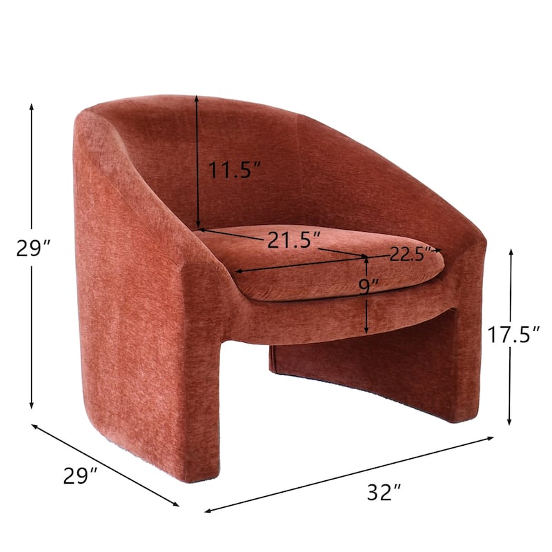 Chenille Upholstered Barrel Chair