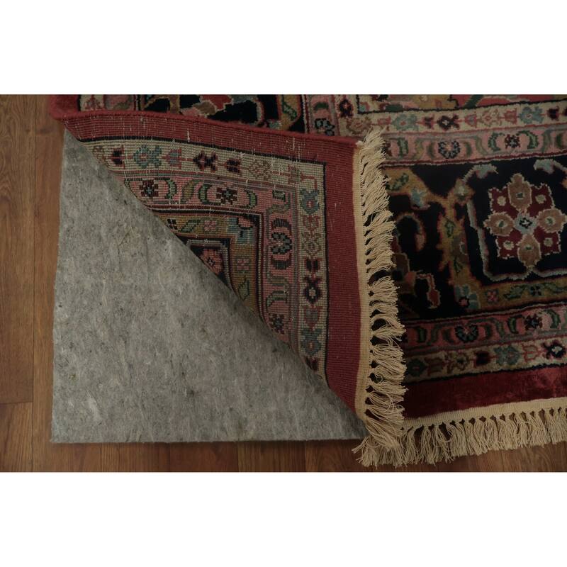 Hand Knotted Oriental 100% Wool Carpet Traditional All-Over Pink Sarouk Area Rug - 9' 9'' X 8' 0''