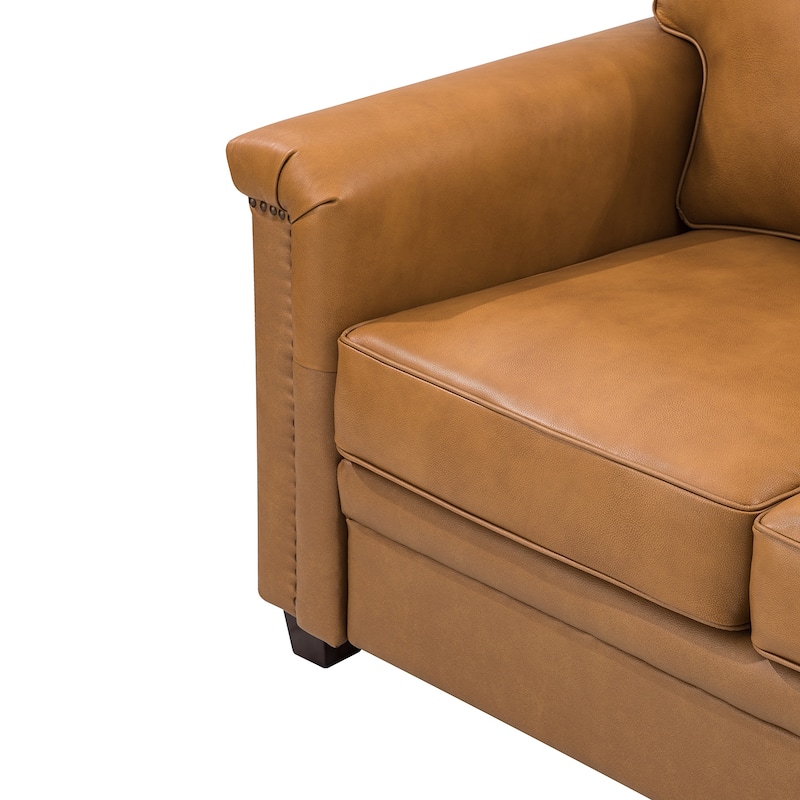 Irene Transitional Sofa with Nailhead Trim and Solid Wooden Legs