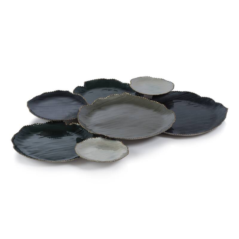 Lamezia Enameled Cluster Serveware Set - 7-Cluster: 28.5" x 19" x 1.5"