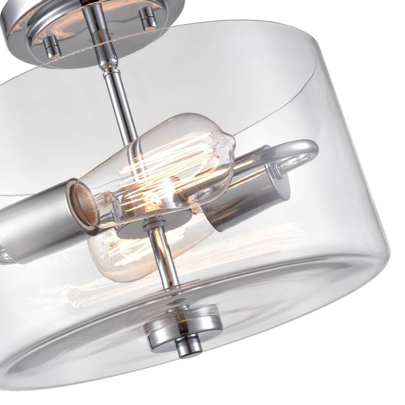 Millennium Lighting Verlana 2 Light Semi-Flush Mount Fixture in Multiple Finishes with Clear Glass Shades