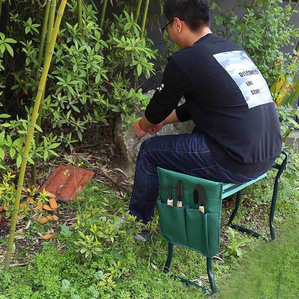 Garden Kneelers Pads Seats Home Garden Garden Kneeler Seat W Eva Folding Portable Bench Kneeling Pad And Tool Pouch New Topografiapv Cl