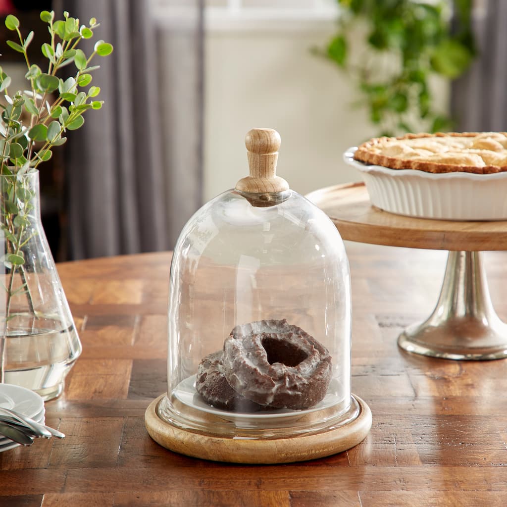 Clear Glass Cake Stand with Glass Lid