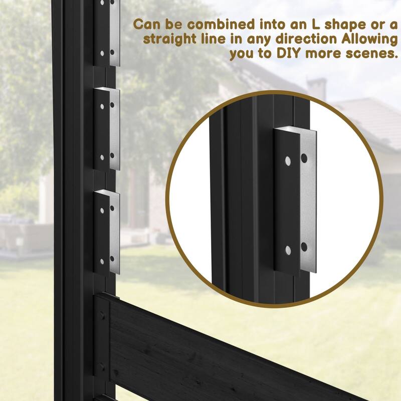 VEIKOUS 1 Pannel Versatile Outdoor Privacy Panels, Aluminum and Wooden Fence Panels for Garden