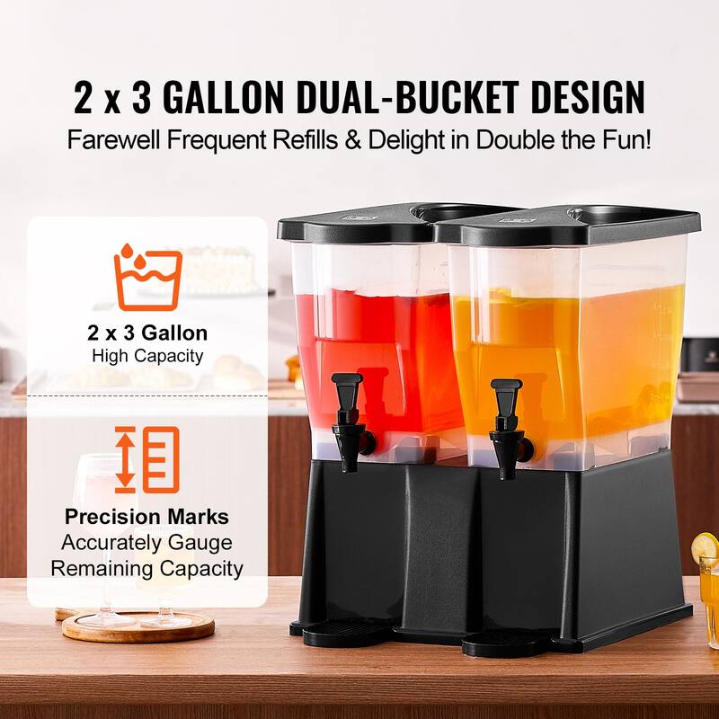 Beverage Dispenser with Spigot and Lid, Iced Tea Lemonade Juice Water Dispenser