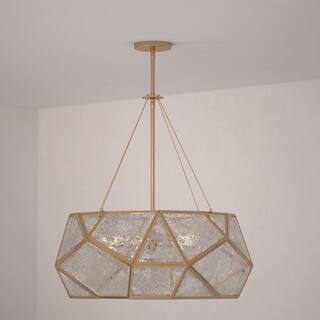 Euclid Mercury Glass/ Brass Mid-Century Modern Pendant Light
