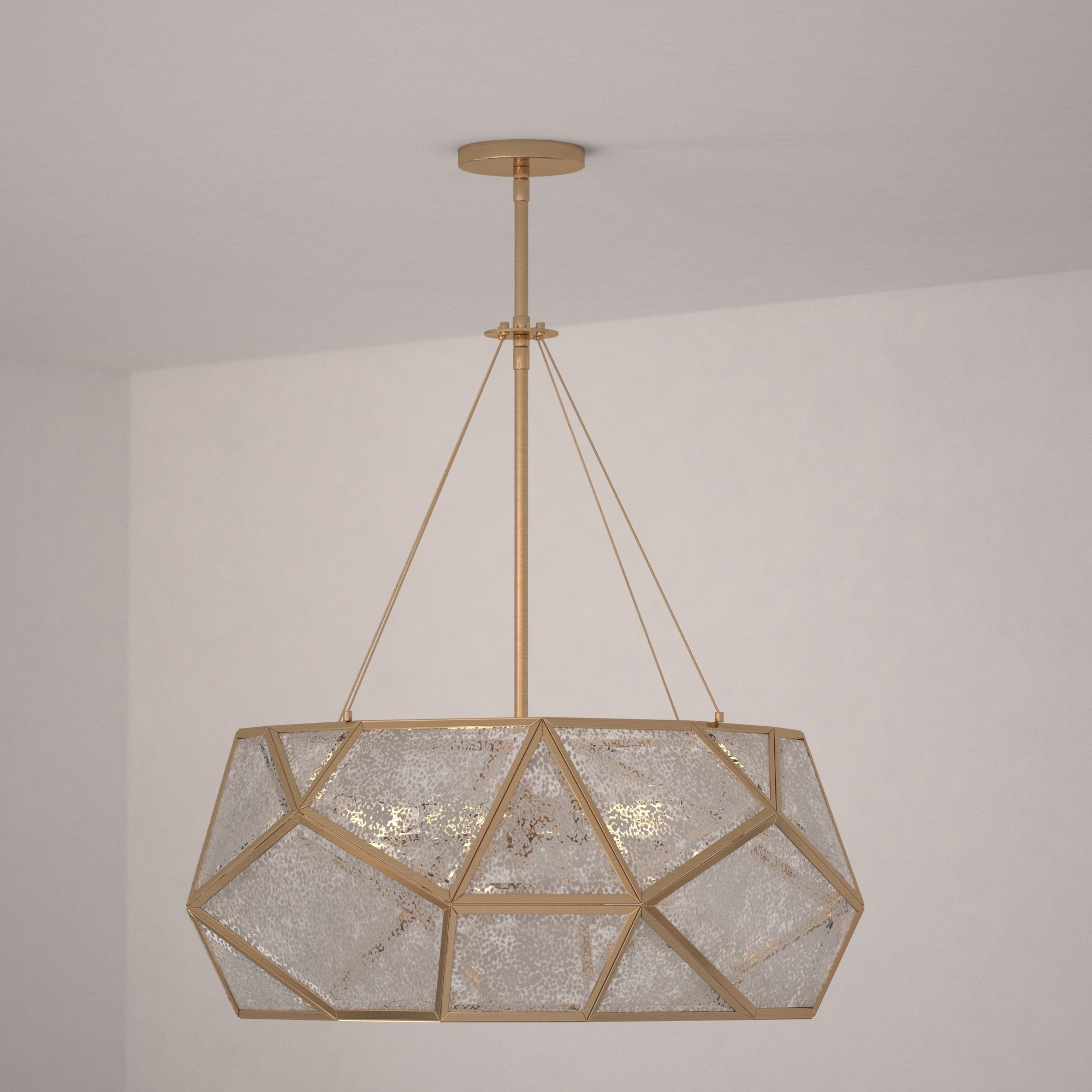 VAXCEL Euclid Mercury Glass/ Brass Mid-Century Modern Pendant Light