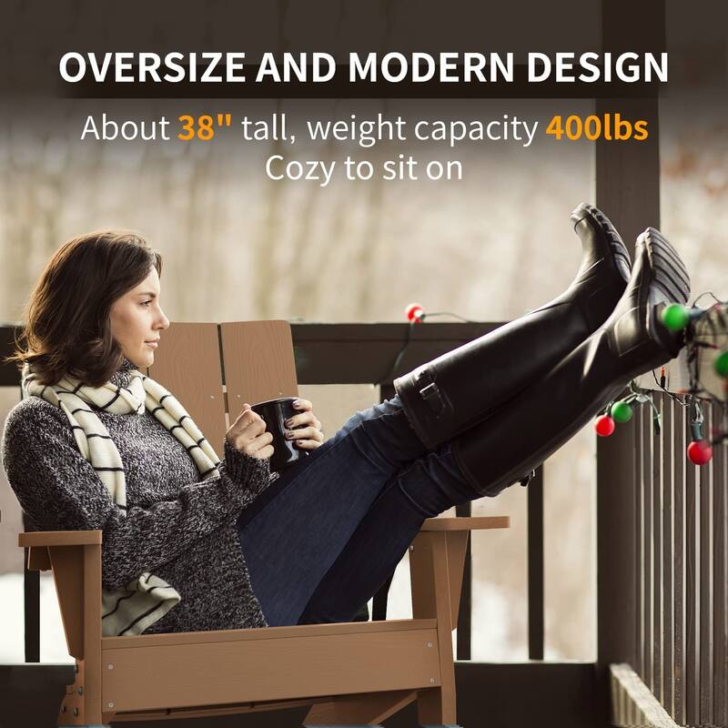 Adirondack Chair with Cup Holder Weather resistant Garden Patio Chair by WINSOON