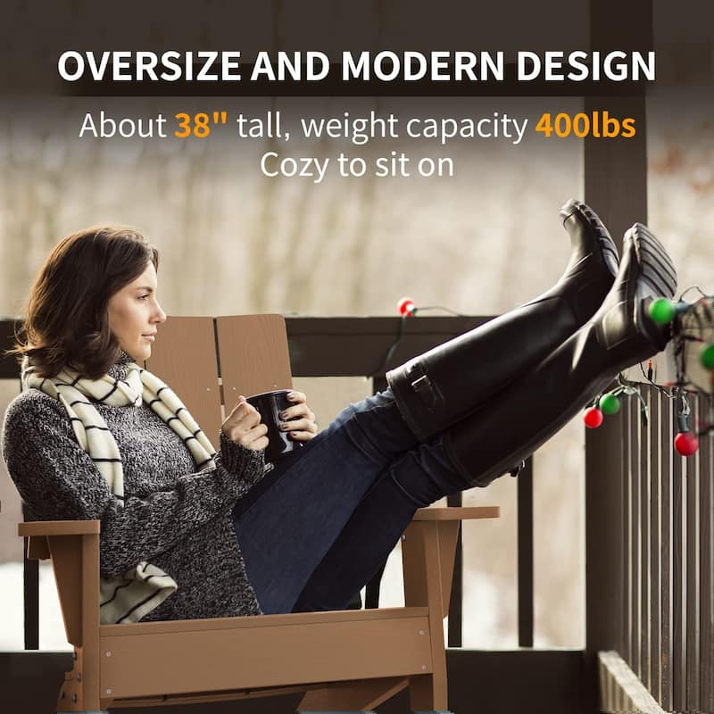 WINSOON Adirondack Chair Weather Resistant with Cup Holder