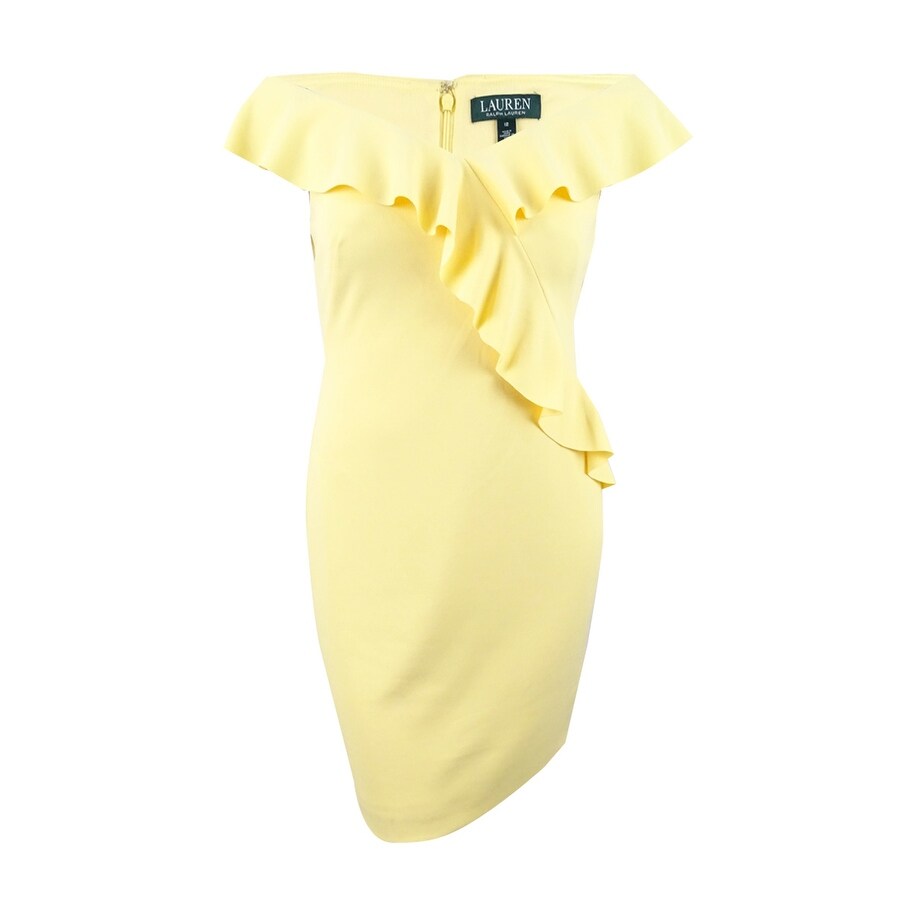 yellow crepe dress