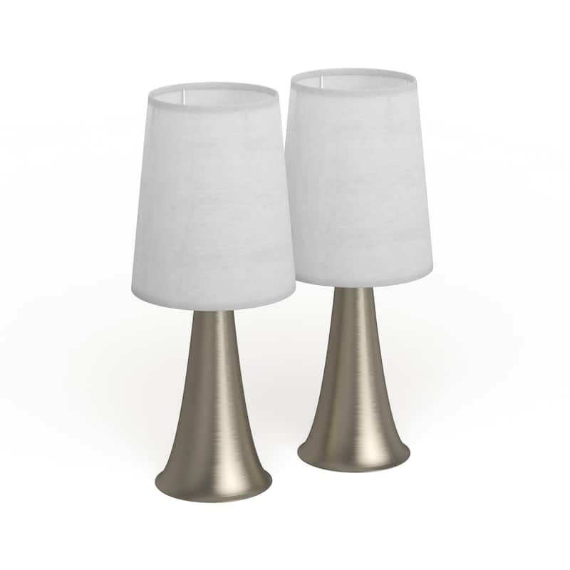 Strick & Bolton Lanteri Mini Touch Table Lamp Set with Fabric Shades (Set of 2)
