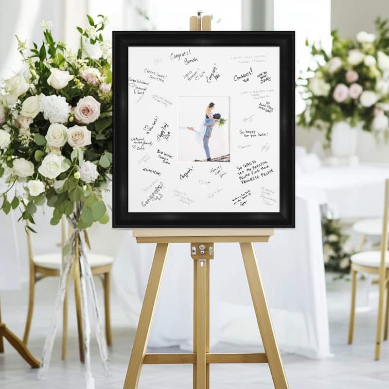 Grand Signature Mat Picture Frame - Autograph Photo Frame Guest Book Alternative for Weddings, Graduations, or Retirement - 8x10