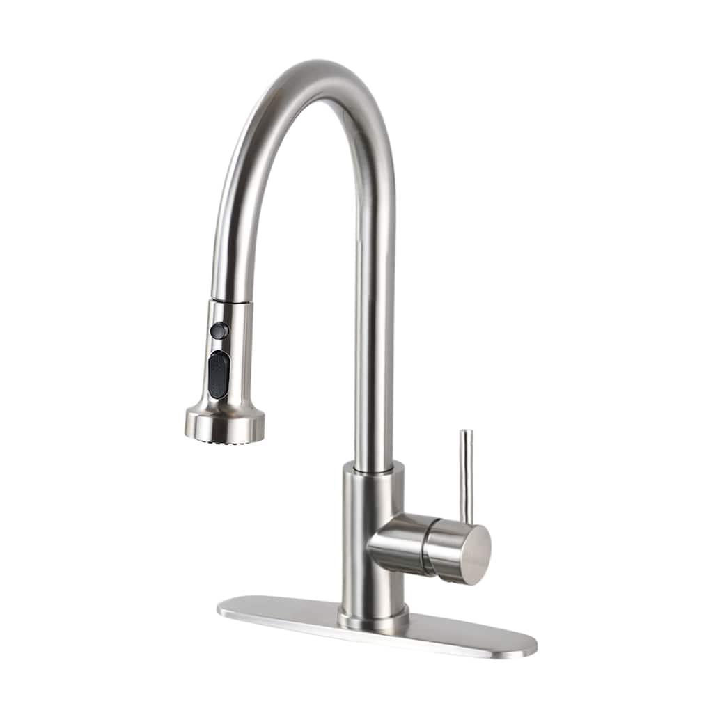 Topcraft Pull Down Single Handle Kitchen Faucet with Baseplate