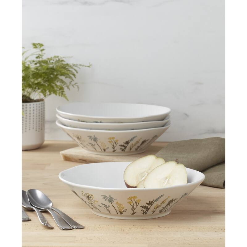 Lenox Wildflower Dinnerware Bowls, Set of 4, White