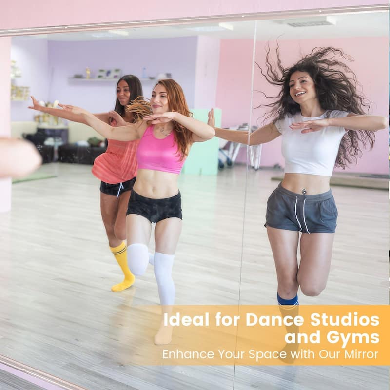 KIOTEE Large Full Length Mirror For Gym, Yoga and Dance Studio