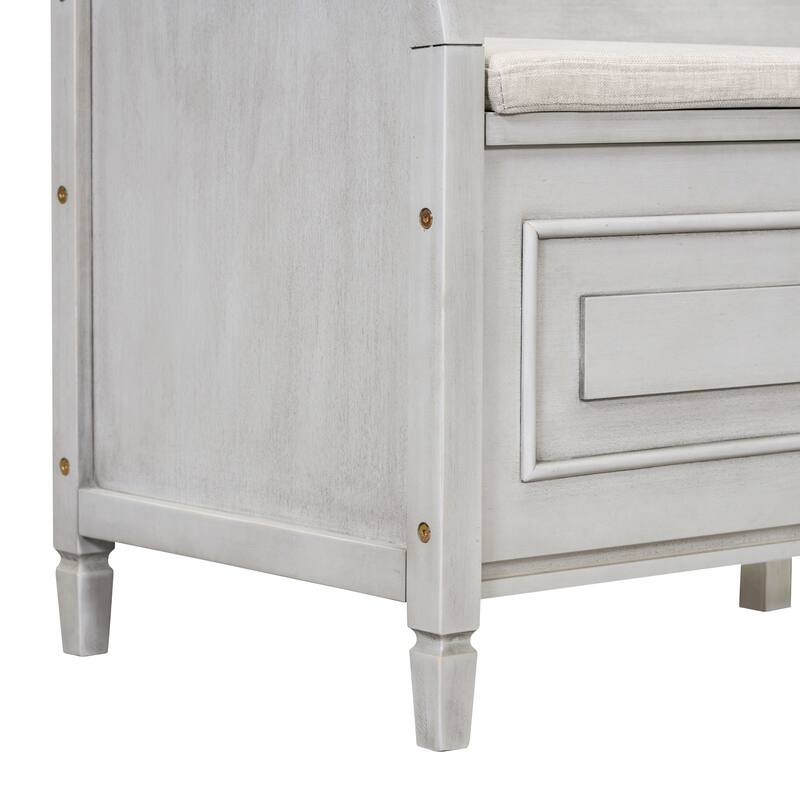Rustic Style Solid wood Entryway Multifunctional Storage Bench