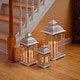 preview thumbnail 9 of 9, Set of 3 Indoor-Outdoor Lombard Metal Lanterns Antique White