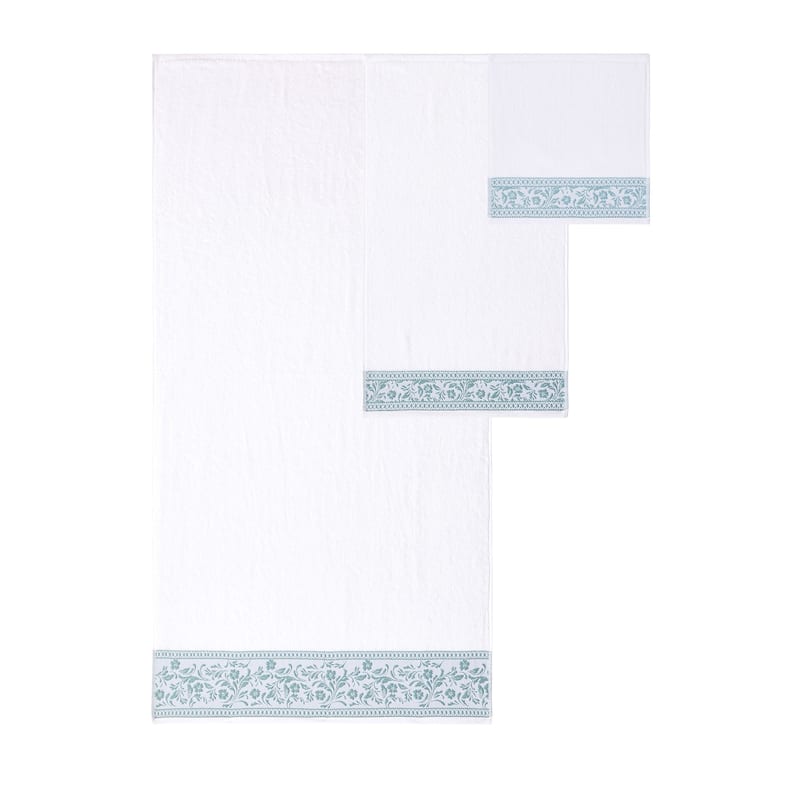 Modern Threads 6-Piece Jacquard Border Towel Set Allie - 100% Cotton, Bath, Hand & Washcloths - Elegant Floral Border