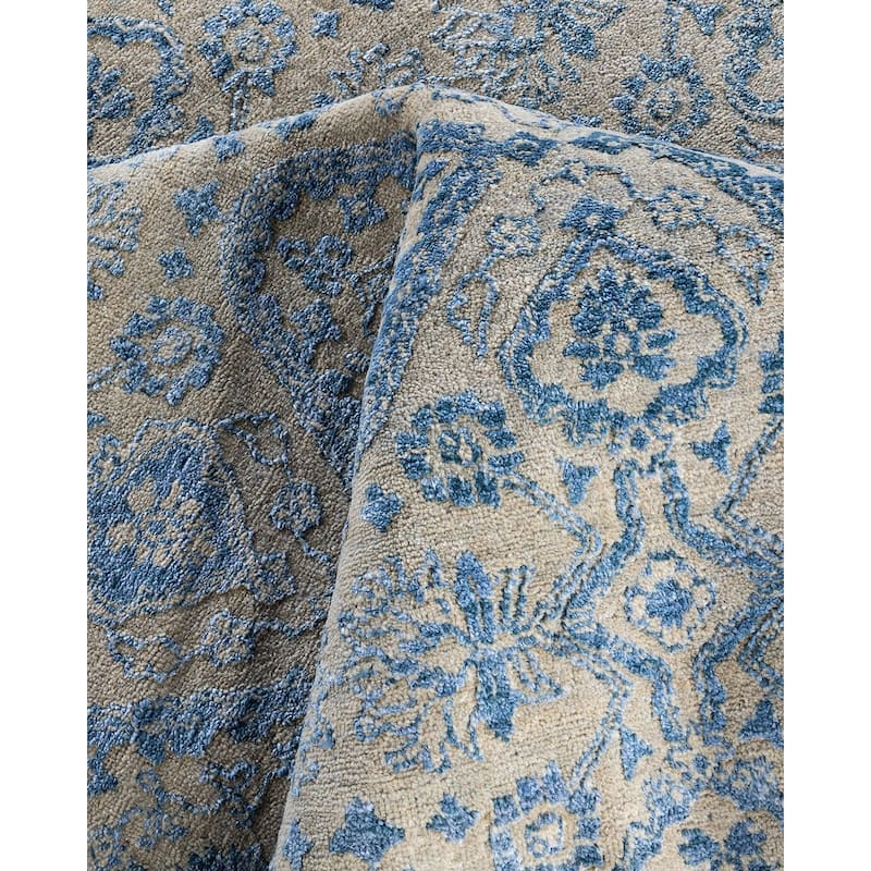 Ikat One-of-a-Kind Hand-Knotted Area Rug - Beige, 8' 2" x 10' 1" - 8' 2" x 10' 1"