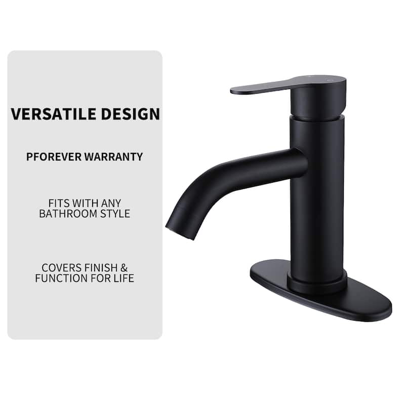 Single Hole Single-Handle Bathroom Faucet with Deck Plate
