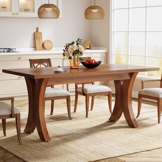 63 Inch Dining Table for 4, Rectangle Kitchen Table with X-Shaped Legs ...