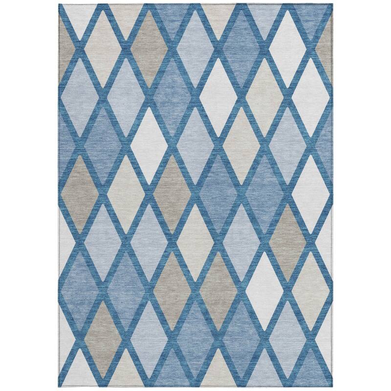HomeRoots Geometric Transitional Rectangle Outdoor Rug
