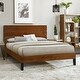 preview thumbnail 2 of 8, Full Pinewood Bed with Mid-Century Three-Piece Headboard
