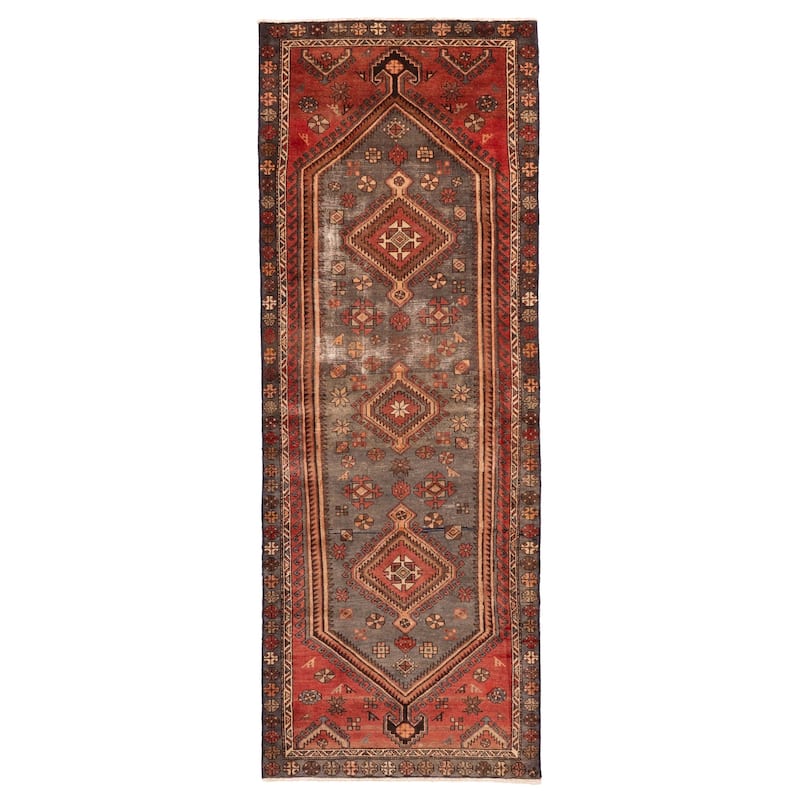 ECARPETGALLERY Hand-knotted Anadol Vintage Grey Wool Rug - 3'3 x 9'1