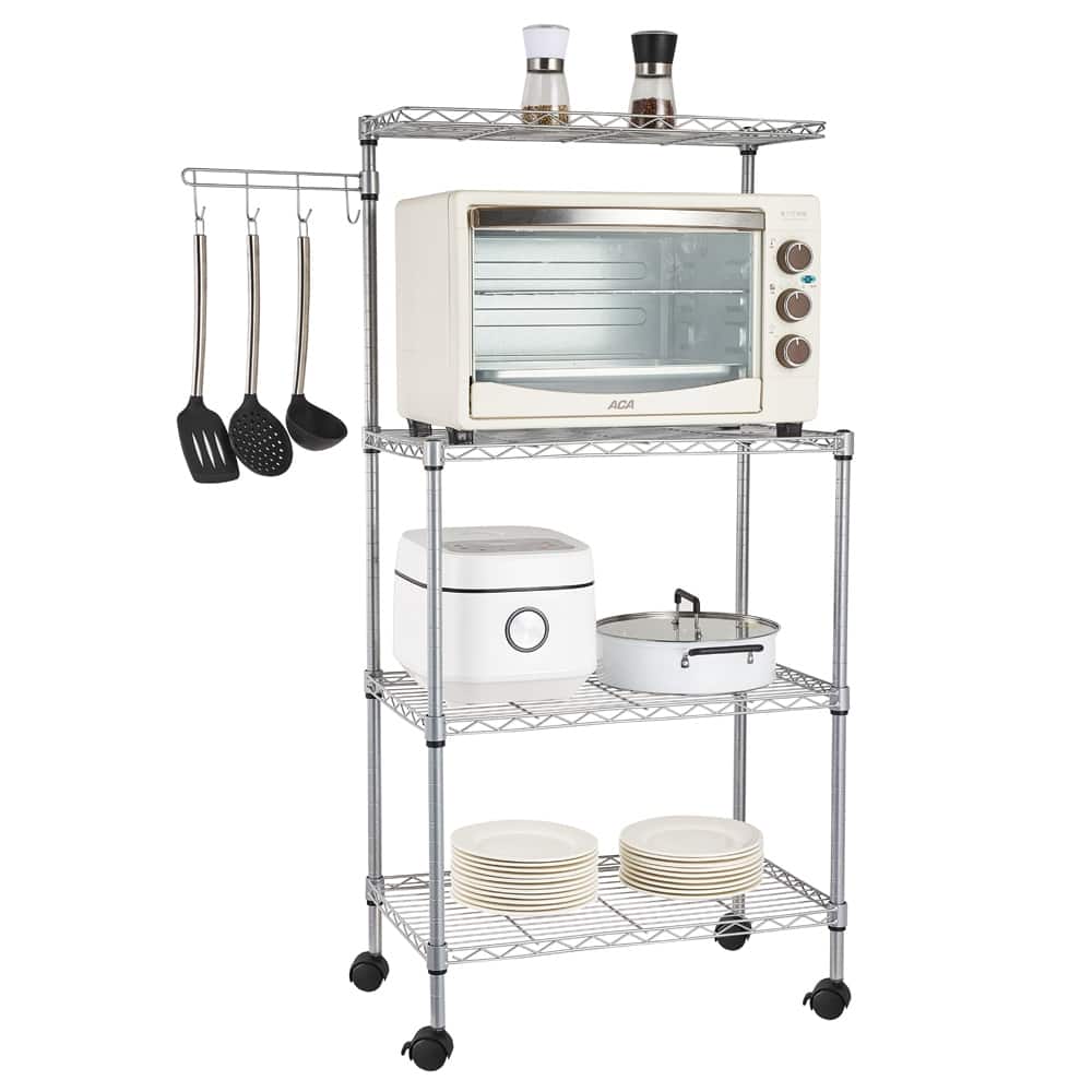 Carbon Steel Wire Rack Kitchen Storage Microwave Oven Shelf