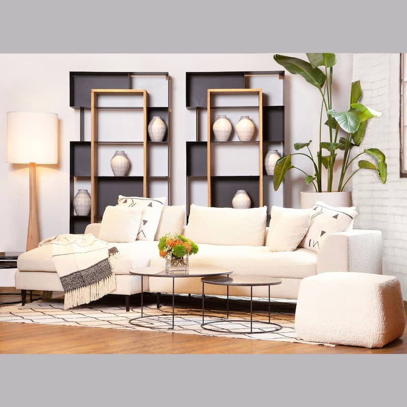 Oslo 113-inch Modern Sectional Sofa with Chaise in Boucle