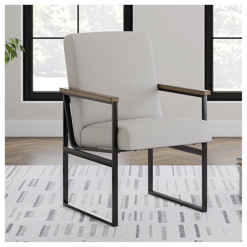 Signature Design by Ashley Montia Light Gray/Brown Home Office Desk Chair - 20.5" W x 24" D x 34.25" H
