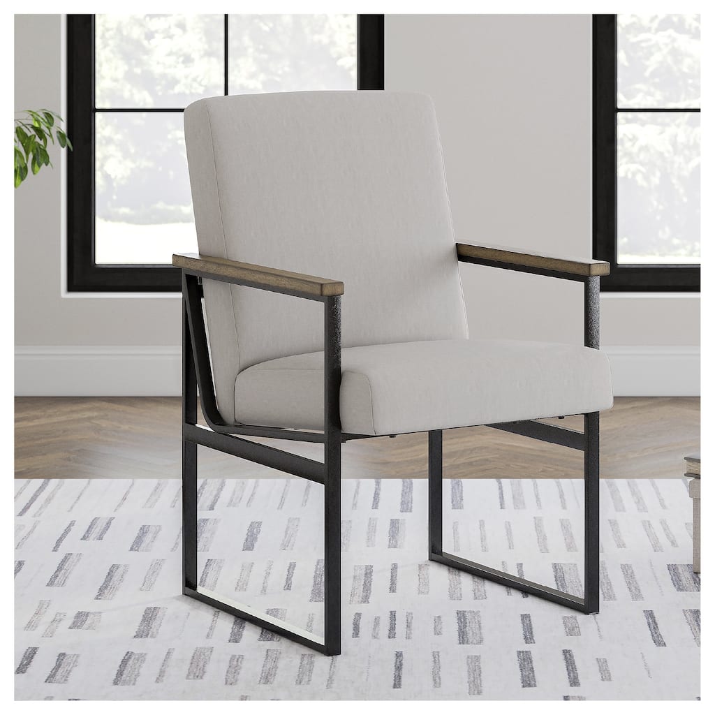 Signature Design by Ashley Montia Light Gray/Brown Home Office Desk Chair - 20.5" W x 24" D x 34.25" H