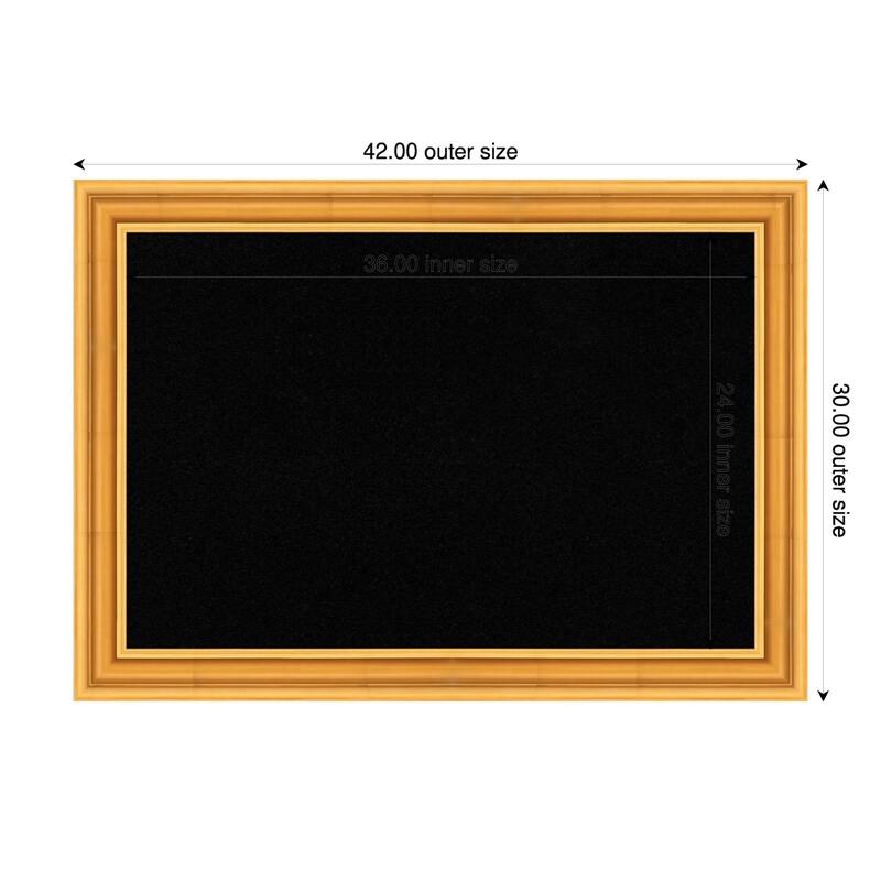 Sierra Gold Wood Framed Cork Board - Bulletin Board, Organization Board, Pin Board - Black - 42 x 30 in