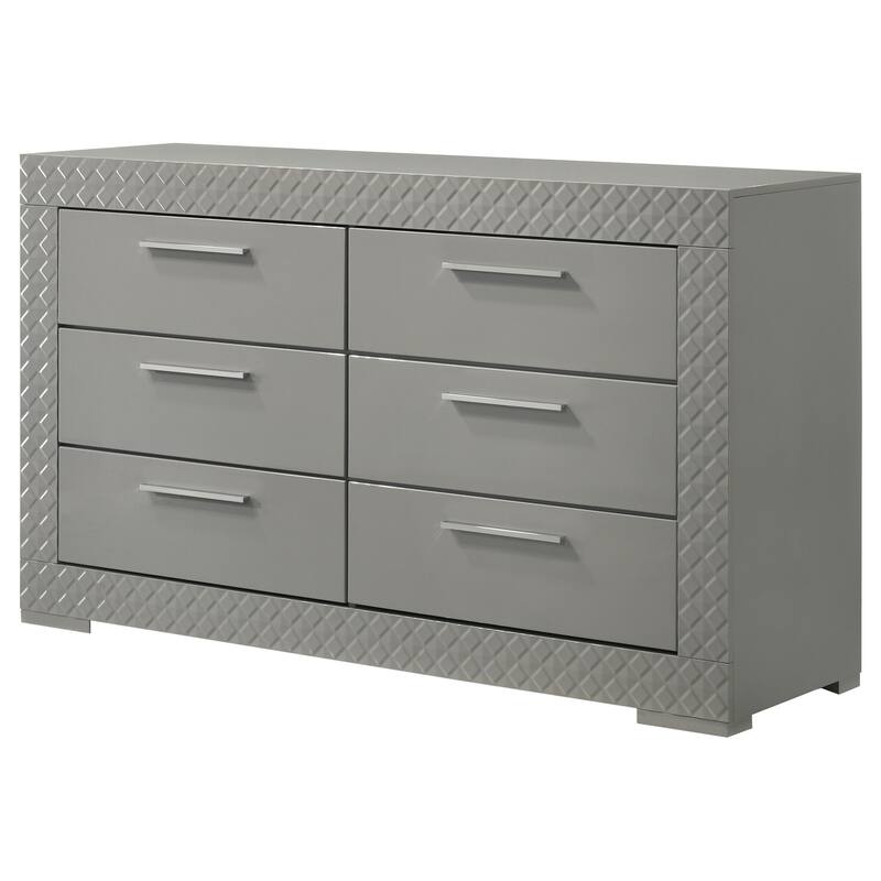 Ives 6-drawer Dresser and Mirror High Gloss