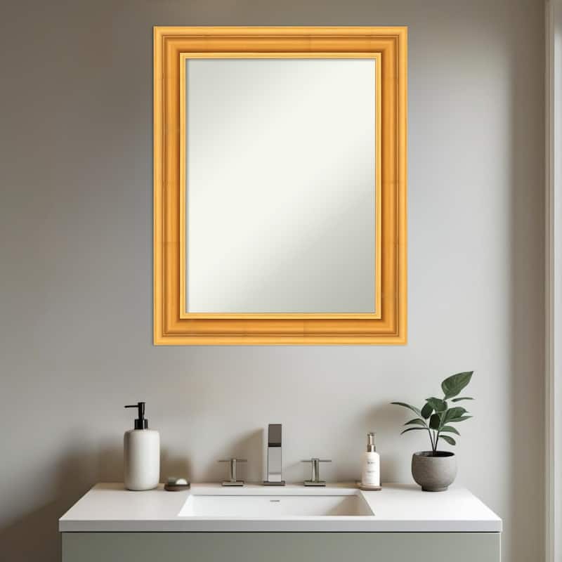 Sierra Non-Beveled Wood Framed Bathroom Vanity Wall Mirror