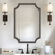 preview thumbnail 6 of 17, Full Scalloped Corners Arch Square Mirror 24"x36" - Black