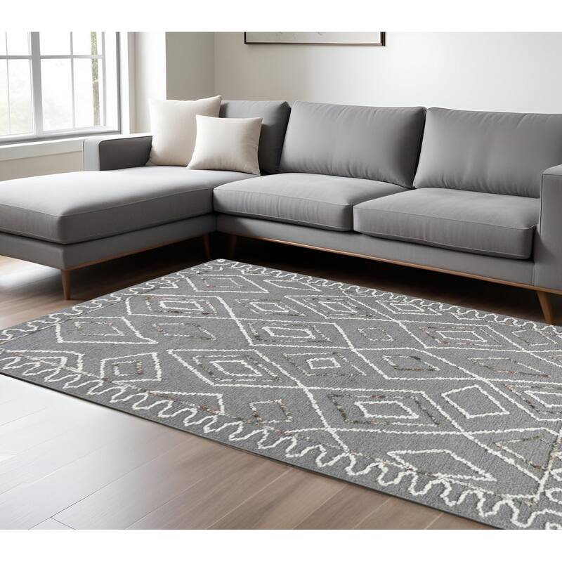 HomeRoots Geometric Lodge Rectangle Area Rug - 156.00 in. x 108.00 in.  x 0.40 in.