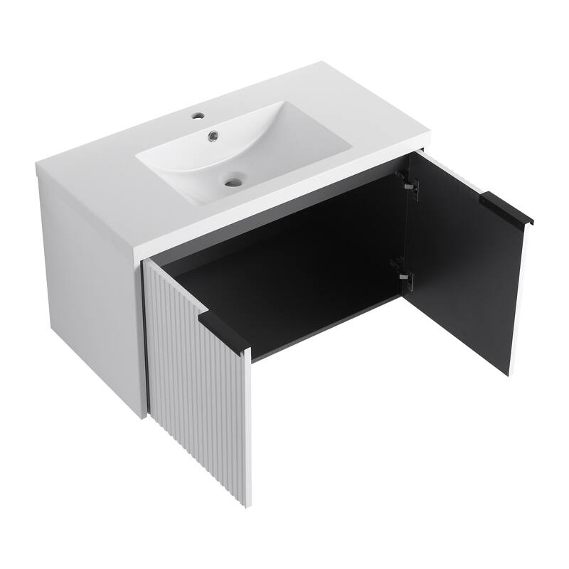 Wall Mounted Bathroom Vanity with Resin Sink