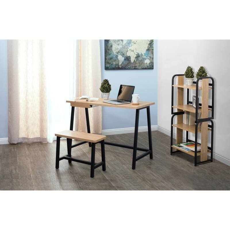 Porch & Den Calvert Ashwood Homeroom Desk and Bench