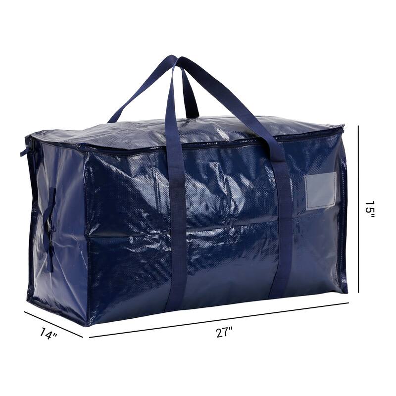1 Pcs Clothes Storage Bags with Handles, Moving Bags for Organizing Clothing, Comforters, Closet Organizers and Storage - Blue
